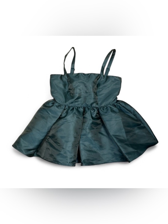 Mare Mare Tops - NWT Mare Mare Dark Green Satin Peplum Babydoll Top XS